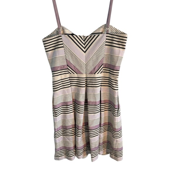 White House Black Market Dress Linen Cotton Striped With Pockets Size 4 NWT - Picture 3 of 11